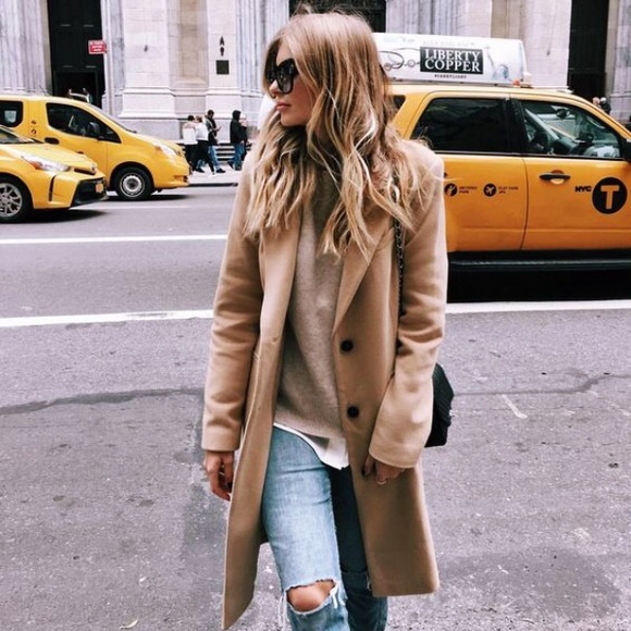 Zara Jackets & Blazers - ZARA Camel Coat Jacket Soft Feel XS peacoat Beige